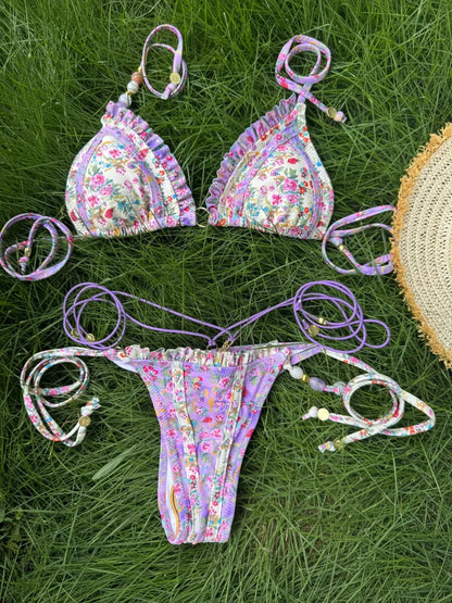 Sexy Triangle Thong Bikini Set