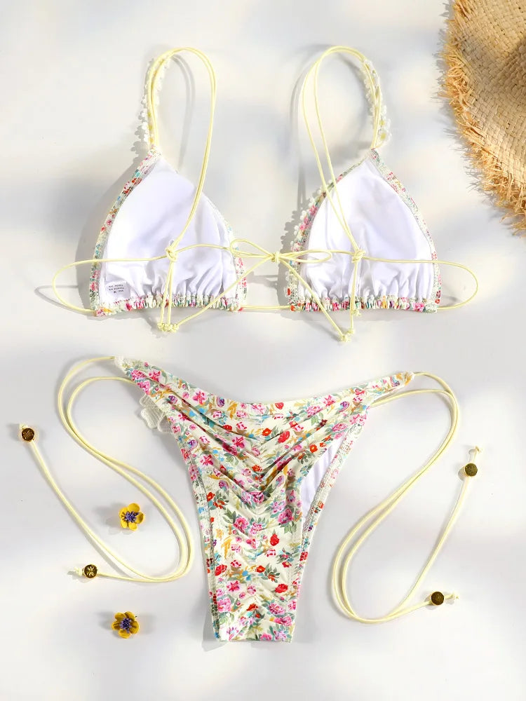 Sexy Triangle Thong Bikini Set