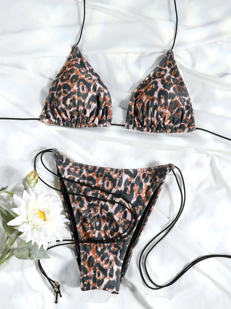 Sexy Triangle Thong Bikini Set