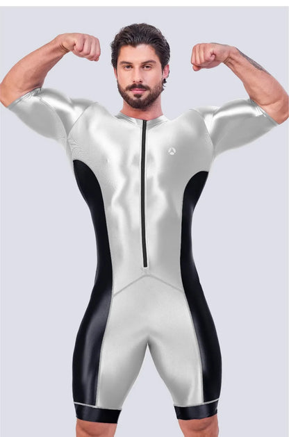 Men’s Glossy Satin Sport Bodysuit