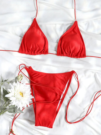 Sexy Triangle Thong Bikini Set