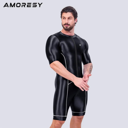 Men’s Glossy Satin Sport Bodysuit