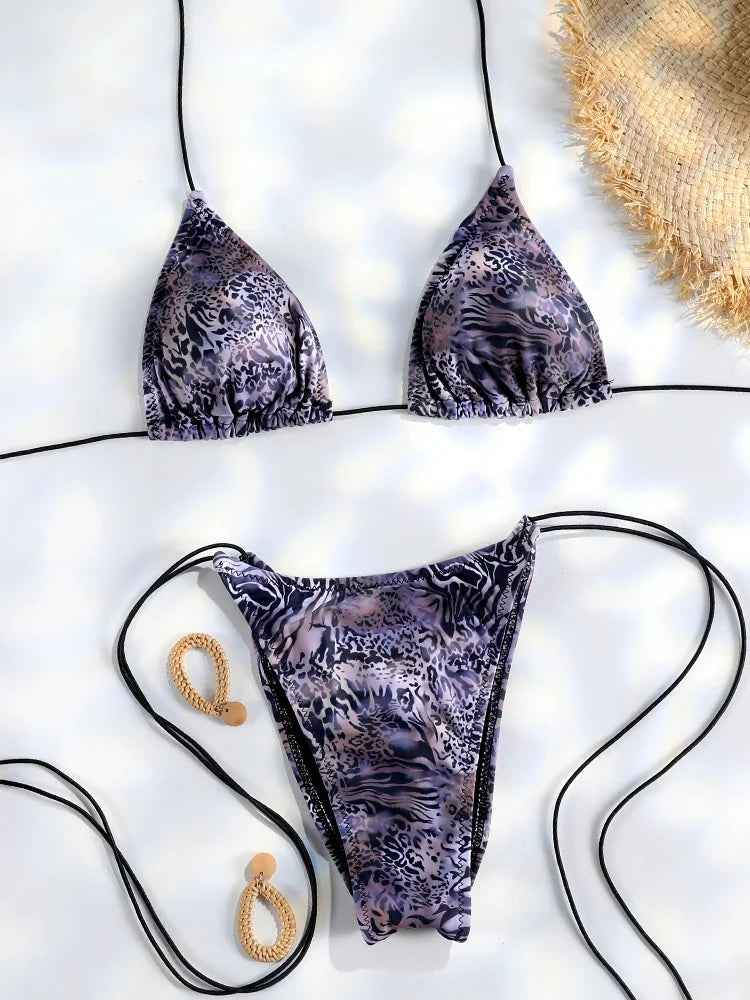 Sexy Triangle Thong Bikini Set